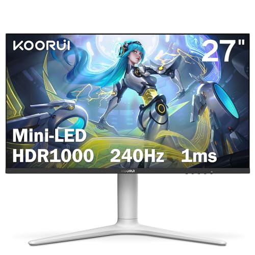 KOORUI GN10 27” Gaming Monitor, WQHD (2560 x 1440), 240HZ, Mini